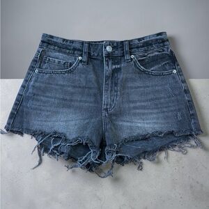 Dynamite, Black Distressed Denim Shorts, Size 27, Frayed Hem Festival Summer